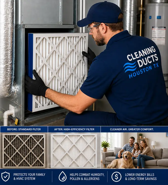 HVAC technician installing a custom high-efficiency